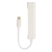 Hub USB Tipo-C para Expansor de Múltiplas Portas, Dock com Portas USB 3.0 e 2.0, Carcaça Robusta em Liga de Alumínio para Laptop e Computador,