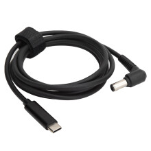 USB C til DC strømadapter, PD Power hurtigladekabel for bærbar PC strømforsyning med slitesterkt PVC-materiale, stabil overføring og rettvinklet