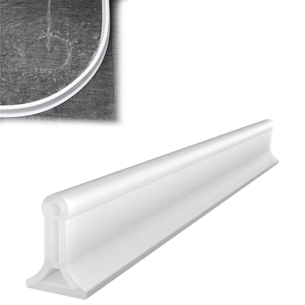Water Dam For Shower, 78Inch Shower Threshold, Water Stopper, Dry And Wet Separation, Door Dam (White, 2M) 9365049167130