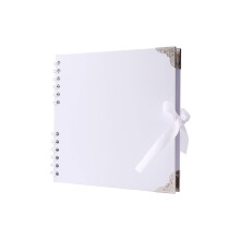 Scrapbook Album Blank Pages DIY Hardcover Memory Book-White