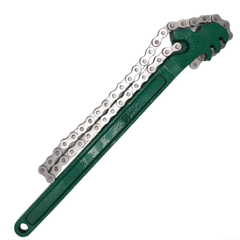 Heavy Duty 16 Inch Reversible Chain Wrench For Large Pipes 5 To 7.5 Inch Carbon Steel Grip 9365049167031