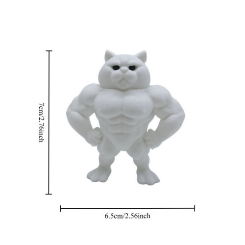 Figurine de chats musclés-Chat avec les bras sur les hanches 2