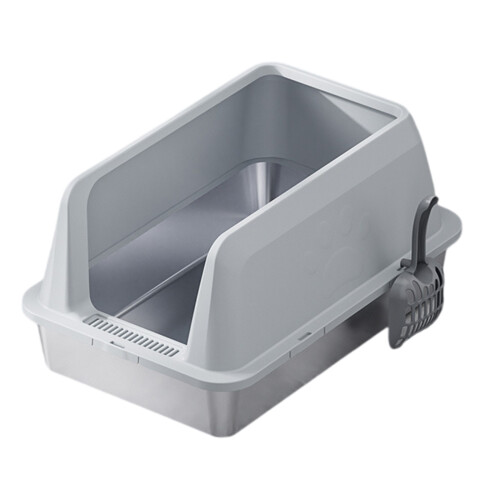 High Side Cats Toilet AntiSplash Fence Removable-Light Grey
