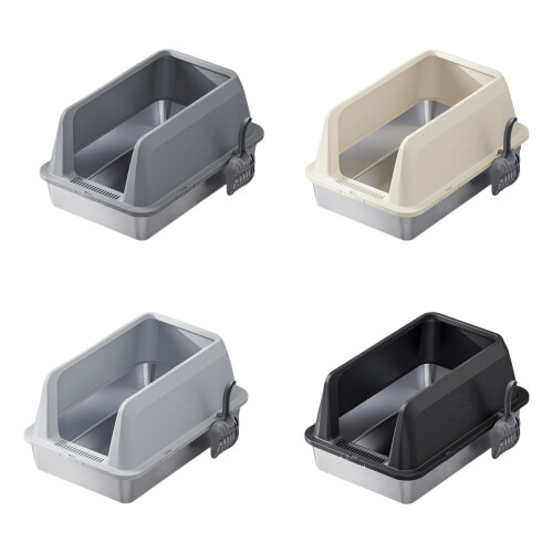 High Side Cats Toilet AntiSplash Fence Removable-Light Grey 1
