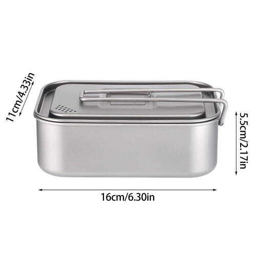 Scratch Resistant Titaniums Lunch Box 800ml Rectangular-800ml 2