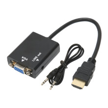 Adaptor de cablu convertor video de înaltă definiție cu ieșire audio, cip IC activ încorporat, convertește semnalul digital în semnal analogic