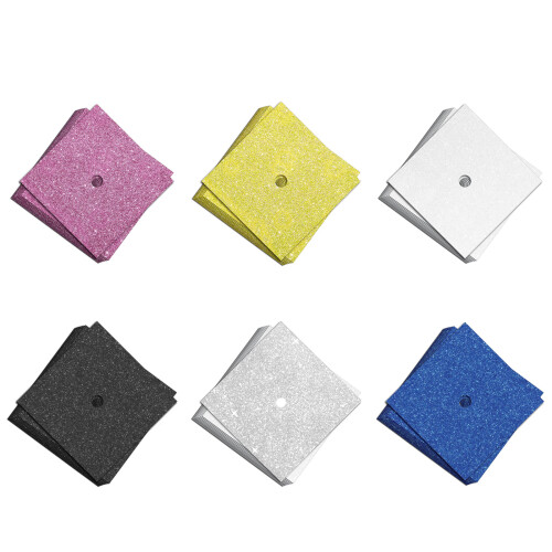 10Piece Glitters Construction Paper Set Glitters-White 1