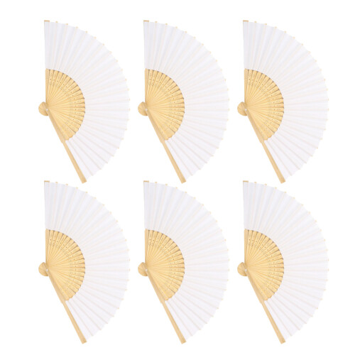 6-pack blanco opvouwbare handventilatoren voor het-C