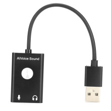 Adaptateur convertisseur audio USB pour carte son externe 7.1 canaux avec double casque et double microphone. Aucun pilote requis. Conception robuste
