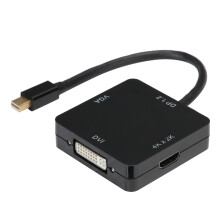 Mini DP naar HDMI DVI VGA-adapter, converter voor beeldoverdracht in hoge resolutie, 4K Mini DisplayPort Thunderbolt-compatibel voor Mac- en