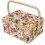 Large Vintage Sewing Basket with Compartments, Secure Locking Closure, Sewing Storage Organizer for Threads and Needles 4