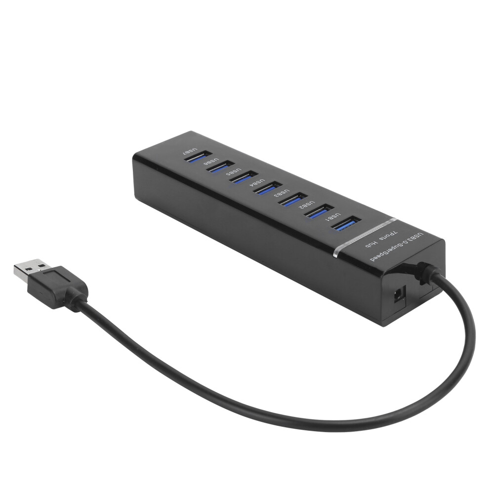 Usb Hub With 7 Ports Usb 3.0 Hub Usb Splitter Featuring Individual On Off Switches And Led Indicator High Speed Port Extension For Laptop Desktop Blue 9486358975404