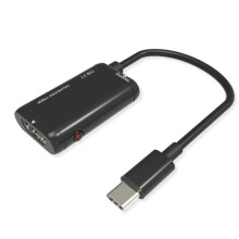 USB Type C HDMI-adapterkabel met 4K-video-uitgang, snelle digitale audio-ondersteuning, plug-and-play voor Android-tablets en -telefoons (zwart)