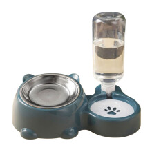 Pet Feeders Automatic Water Dispenser Stainless Steel-Dark Blue