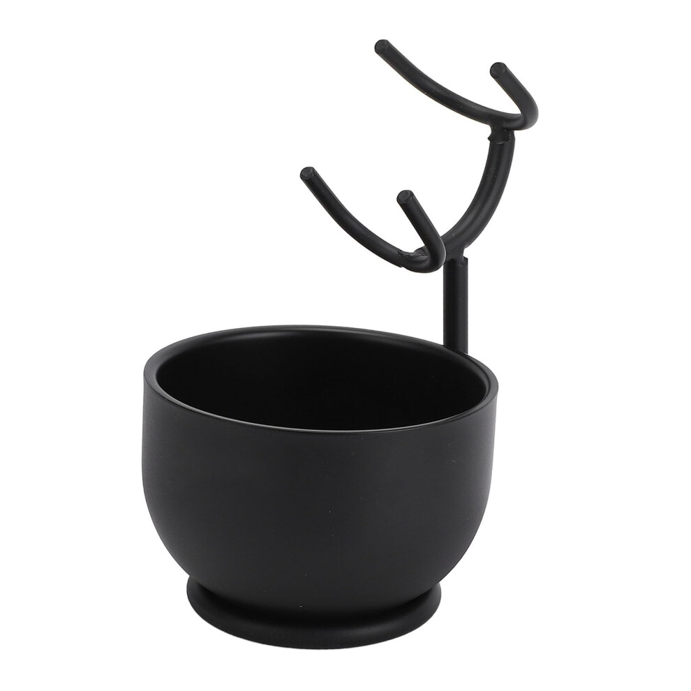 Black Metal Shaving Brush Razor Stand With Bowl And Soap Dish For Home Barbershop Salon