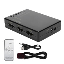 HDMI-Switch (5 Eingänge, 1 Ausgang) – 4K@60Hz High-Speed-HDMI-Splitter mit Fernbedienung und manuellem Tastenwähler für PS5, Xbox, Nintendo