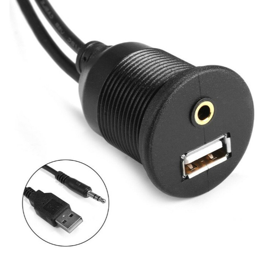 Usb 3.0 Extension Cable For Vehicle Dashboard, Flush Mount Dash Extension With High Speed Usb3.0 And 3.5Mm Connectivity, Car Usb Mount With Mounting B 9486358976302