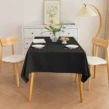 Linen Look Tablecloth Washable Lotus Effect Dark Gray 140 x 140 cm