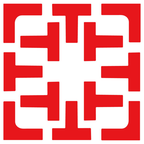 Courts line marker, windproof, for throwing down, for courts, temporary line marking red