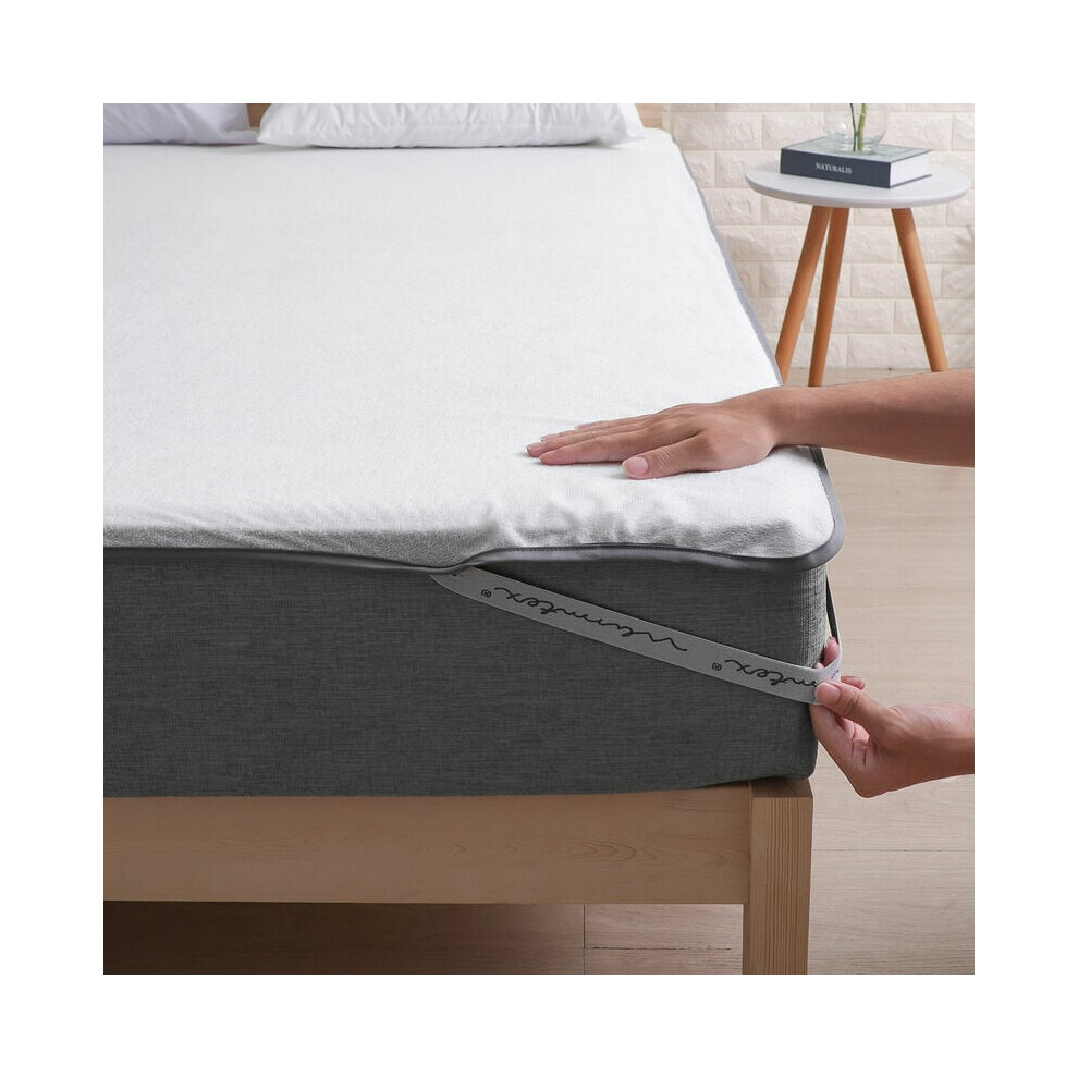 Firm Mattress Topper, Waterproof Queen Size Bed Pad, Memory Foam Back Pain Relief with Ventilated Design, Hypo-Allergenic Breathable Mattress Cover fo