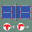 Courts line marker, windproof, for throwing down, for courts, temporary line marking red 2