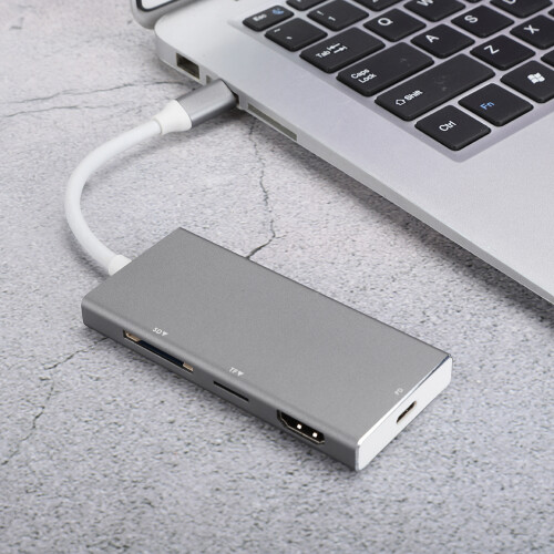 Διανομέας USB C για iPad Pro 7 σε 1 Πολλαπλών θυρών προσαρμογέα με HDMI 3.0 θύρες USB SD TF 2
