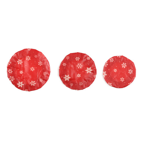 Couvercles de bols en coton élastiques-Style flocon de neige