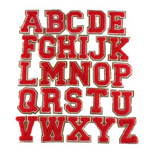 26Pieces Letter Embroidered Sew on Patches Embroidery-Red