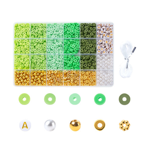 Ensemble de perles de bricolage, perles-Système vert