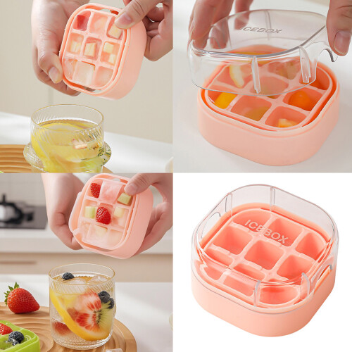Moule à glace en Silicone avec couvercle, facile à-Vert 2