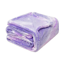 Manta Unicórnio Tie Dye Galáxia que Brilha no Escuro, Tecido de Microfibra Flanela Macia e Aveludada para Todas as Estações, Hipoalergênica e