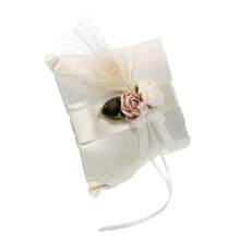 Satin Flower Ring Pillow for Wedding, Ring Holder Made of Sturdy Material, Decorative for Wedding Rings