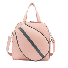 Tennis Racket Bag, Holds Single Tennis Racket, Portable Shoulder Tennis Bags for Women, Dry and Wet Separate Tote Bag Pink