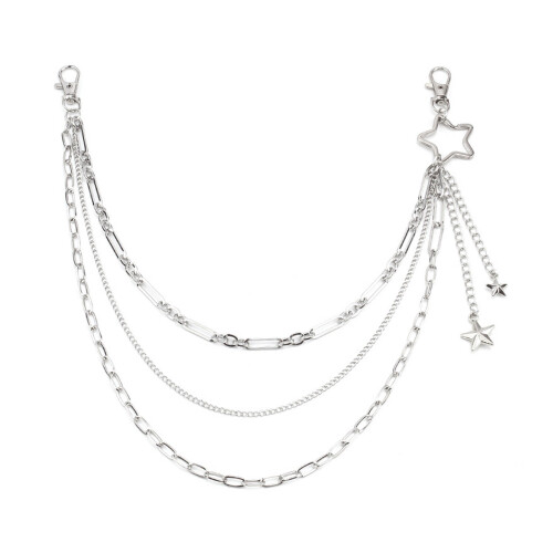 Modern Multi Level Star Design Pants Chain Easy Clean Alloy Body