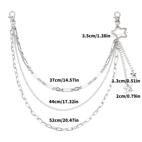 Modern Multi Level Star Design Pants Chain Easy Clean Alloy Body 2