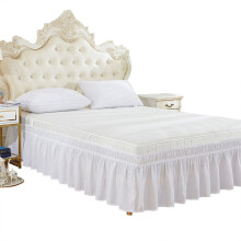 Elegant ontworpen elastische bedrok, queensize, kleurecht, omwikkelbaar met stofhoes die het matras niet optilt voor een probleemloze installatie.