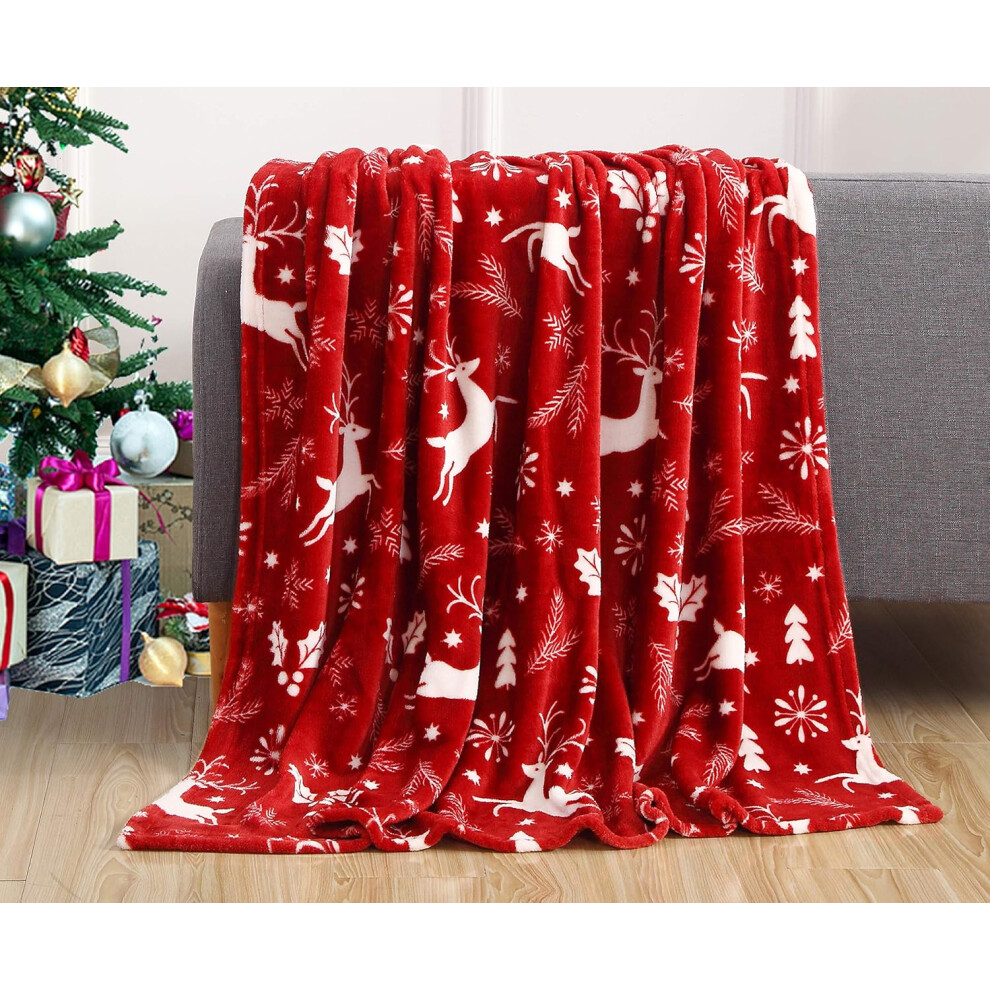 Ultra-Soft Christmas Pattern Plush Blanket, Microfiber Sherpa For Cozy Decorative Holiday Moments