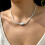Delicate Ceramic Fish Beaded Collarbone Necklace-Sky Blue 4