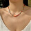 Delicate Ceramic Fish Beaded Collarbone Necklace-Sky Blue 2