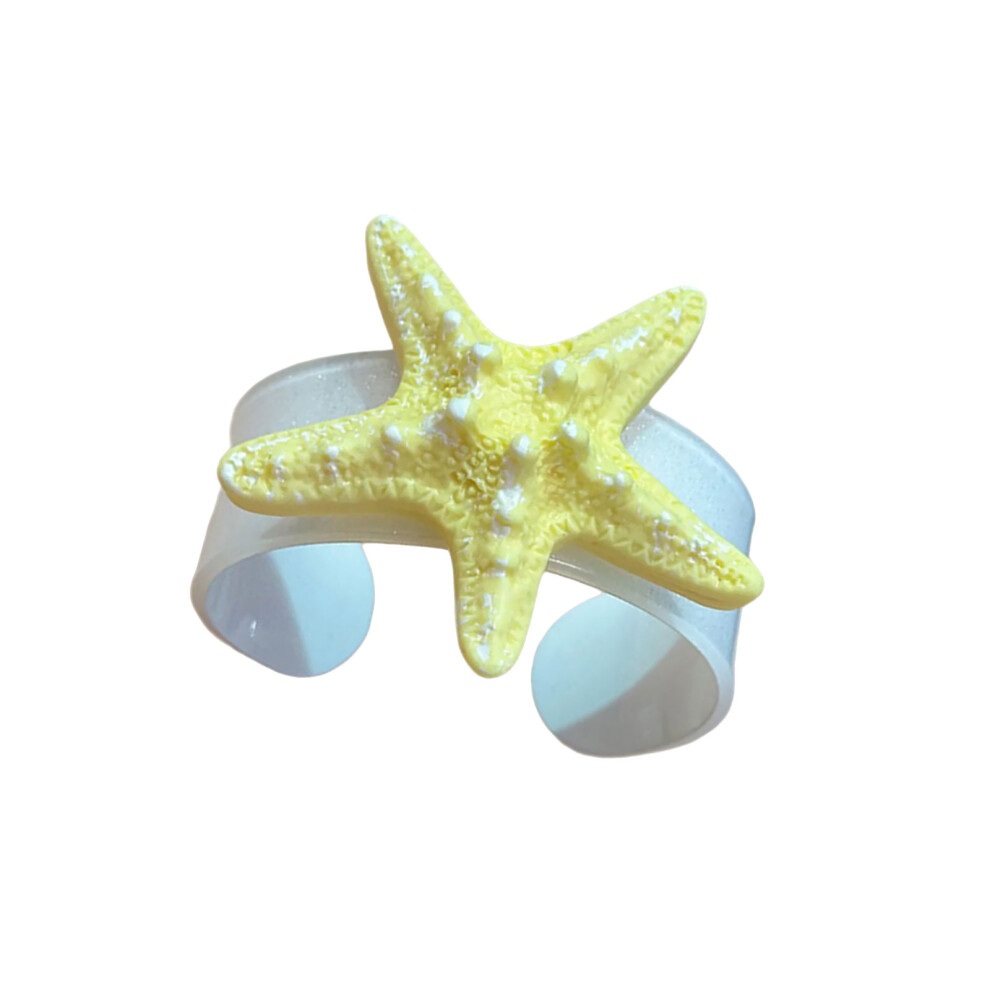 Trendy Oceanics Themed Resin Bangle Featuring Unique Sea-Yellow-image-OPC-PNT89GV-NEW
