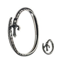 Unisex Swords Design Openable Adjustable Ring And Bangle Set