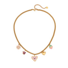 Modern Heart Theme Collar Necklace Adjustable-Colorful love