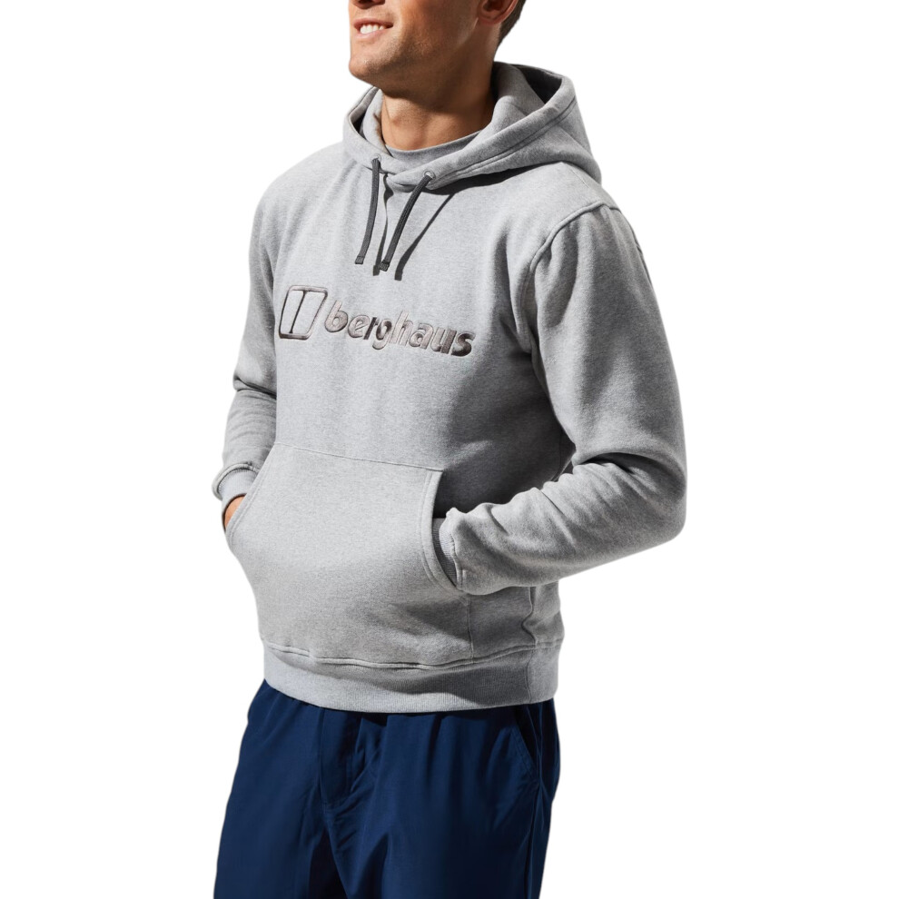 (, 2XL) Berghaus Mens Hoodie Pullover Overhead Regular Fit Sportswear Fleece Logo Hoody Grey