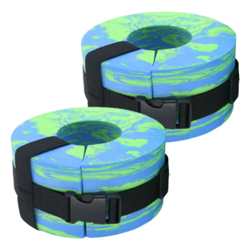 Water Ankle Weights Adjustable Pool Cuffs Float Ring Aquatic Exercise Weights For Adults Green