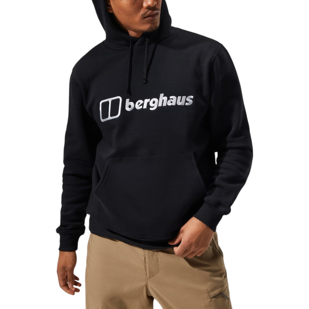 (, Xl) Berghaus Mens Hoodie Pullover Overhead Regular Fit Sportswear Fleece Logo Hoody Black