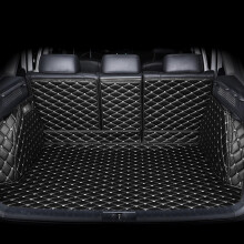 Waterproof Leather Car Trunk Mat Custom Fit Cargo Liner for Geely Tugella 2021 Black Beige