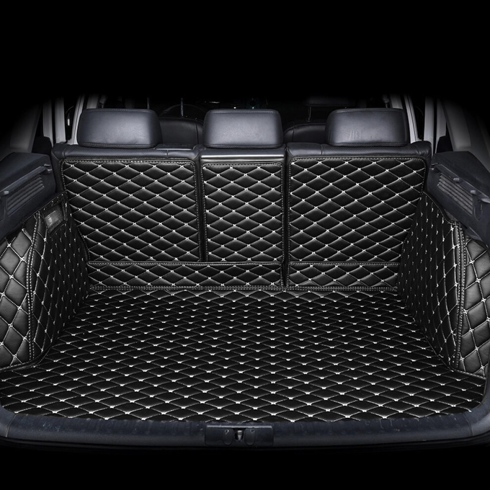 Waterproof Leather Car Trunk Mat Custom Fit Cargo Liner For Geely Tugella 2021 Black/Beige 9365049174060