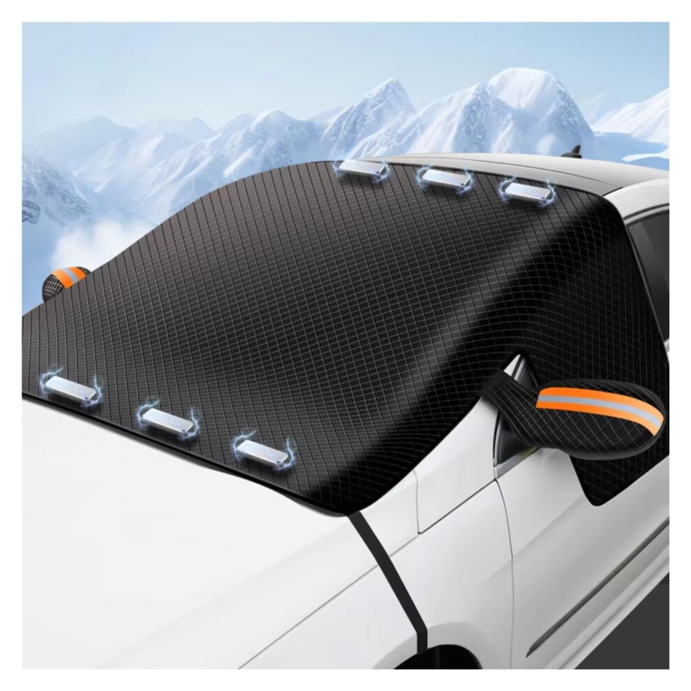 Car Windshield Snow Cover With Magnetic Snow Protection And Allseason Sunshade (Orange) Orange 9365049174107