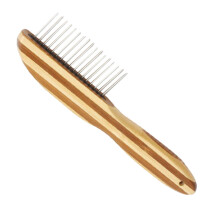 Portable dog comb with nonslip grip for daily care, safely removes dirt and undercoat, ergonomic design for comfortable grooming.