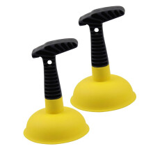 Pack of 2 Sink Cleaner Unblocking Stick Toilet Bowl Cleaner Drain Plunger Rubber Yellow